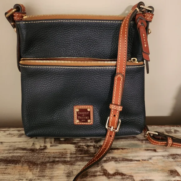 Dooney & Bourke Pebble Grain Letter Carrier Crossbody Midnight Blue - Picture 10 of 16